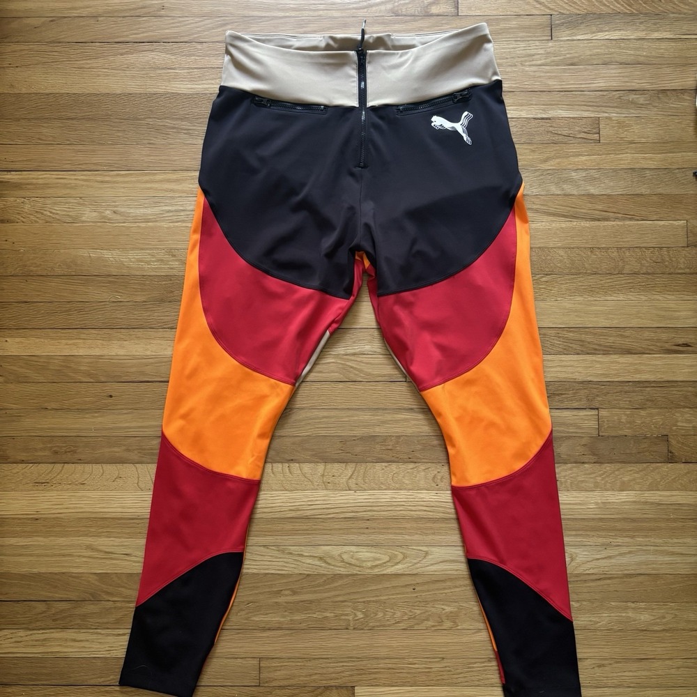 Puma High Court June Ambrose Zip Crop Top Leggings Set Retro Colorblock Large - Picture 11 of 11